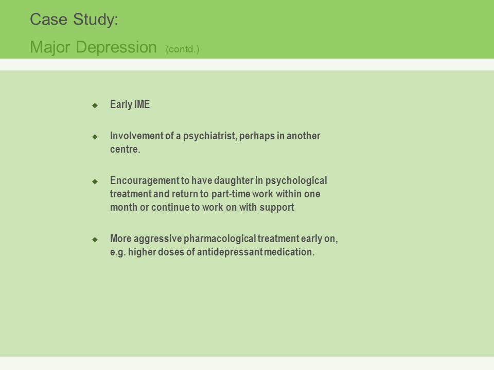 Psychological case study on depression